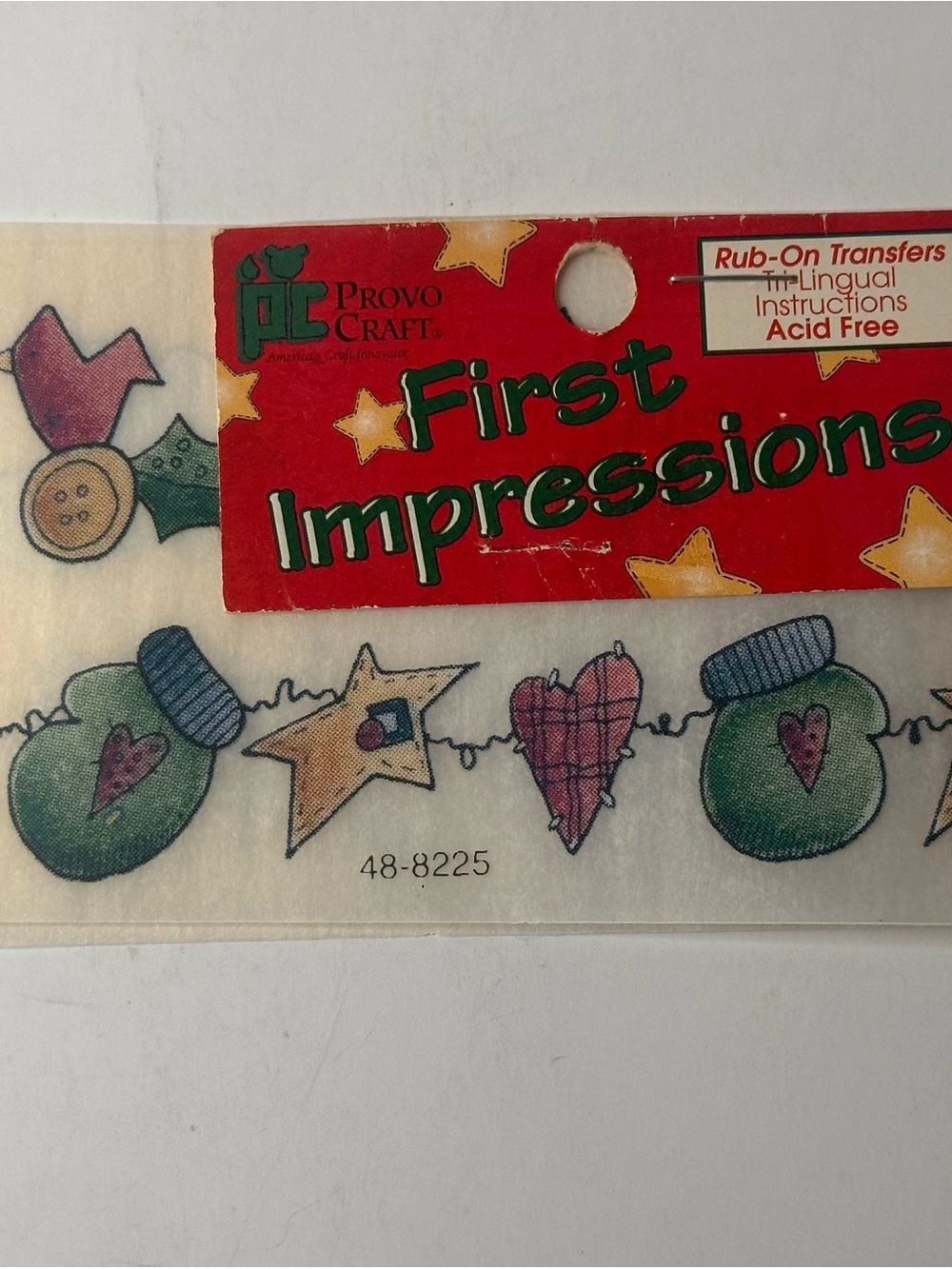 Provo Craft First Impressions Rub on Transfers Holiday Stockings NEW (Folded)